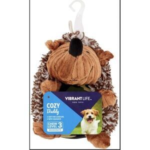 Cozy Buddy Hedgehog Plush Dog Toy 3 Pack Grunt Squeaker Chew Level 3 NWT